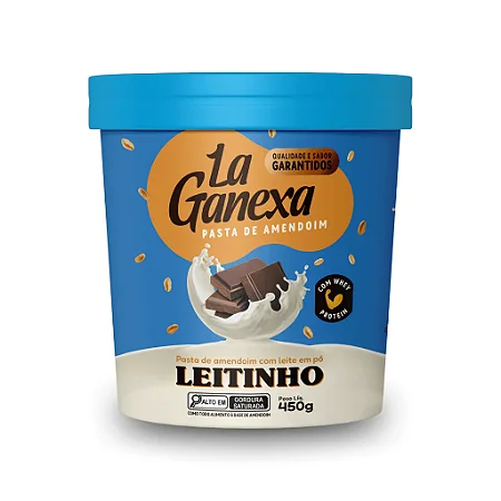 LA GANEXA PASTA DE AMENDOIM DE LEITINHO COM WHEY PROTEIN 450G