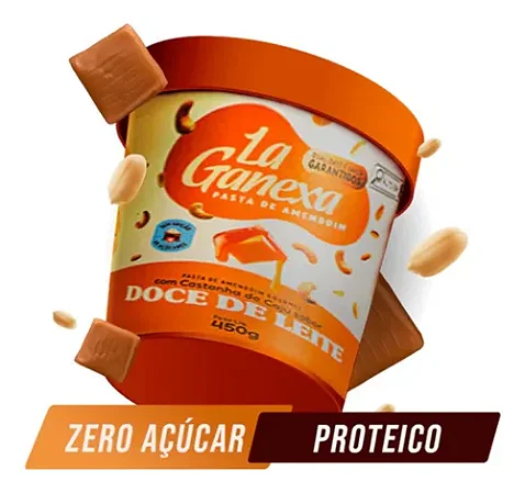 LA GANEXA PASTA DE AMENDOIM DE DOCE DE LEITE COM CASTANHA DE CAJU 1KG