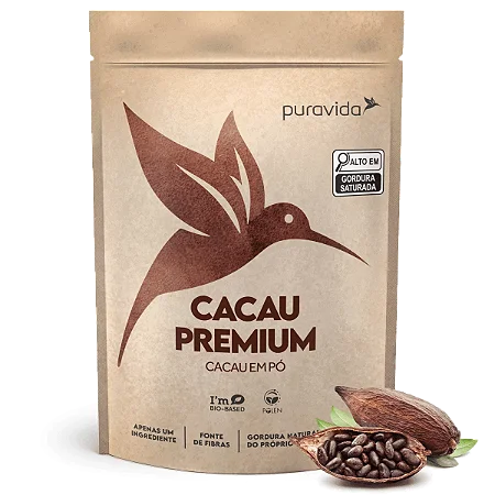 CACAU PREMIUM CACAU EM PÓ 250 G PURA VIDA