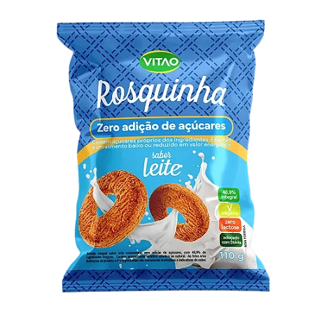 ROSQUINHA INTEGRAL ZERO LEITE 110G VITAO