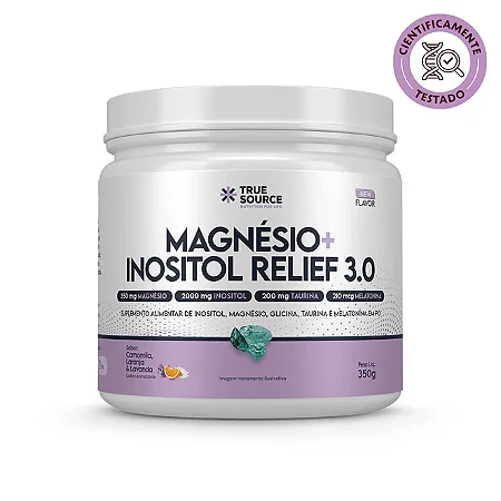 TRUE MAGNÉSIO + INOSITOL RELIEF 3.0 CAMOMILA, LARANJA E LAVANDA 350G TRUE SOURCE