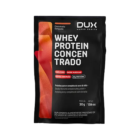 SACHÊS WHEY PROTEIN CONCENTRADO CARAMELO SALGADO DUX NUTRITION 30G