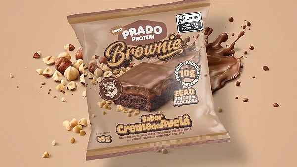 PRADO PROTEIN BROWNIE SABOR CREME DE AVELÃ 45G