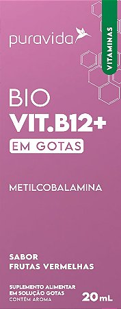 BIO VIT B12+ EM GOTAS 20ML PURA VIDA