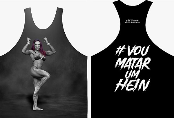 REGATA MASCULINA PRETA VOU MATAR UM - FOTO EM PÉ TAM GG