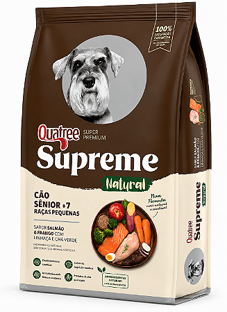 Ração Quatree Supreme Sênior +7 anos Cães Raças Pequenas Salmão e Frango