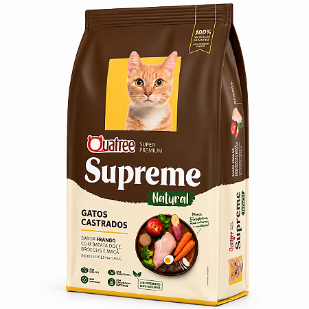 Ração Quatree Supreme Gatos Castrados Frango