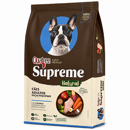 Ração Quatree Supreme Frango e Arroz para Cães Adultos Raças Pequenas