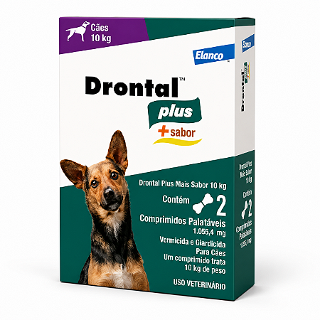 Vermífugo Drontal Plus Cães até 10kg - 2 Comprimidos