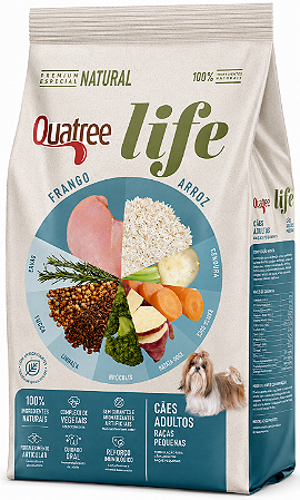 Ração Quatree Life para Cães Adultos de Raças Pequenas Frango e Arroz