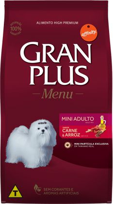 Ração GranPlus Menu Cães Adulto Mini Sabor Carne & Arroz