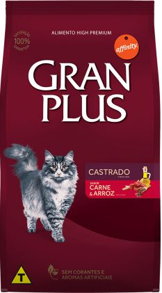 Ração GranPlus Gato Castrado Sabor Carne & Arroz