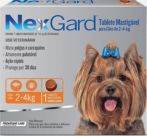 NexGard Antipulgas e Carrapatos Cães de 2 a 4kg