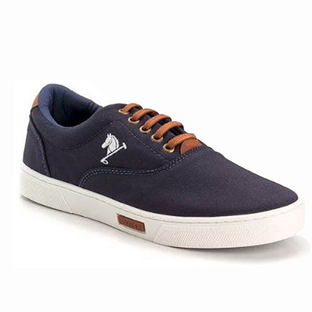 Tenis Masculino Sapatenis Casual Polo Joy Azul Marinho em Lona - Vancouver  Joe