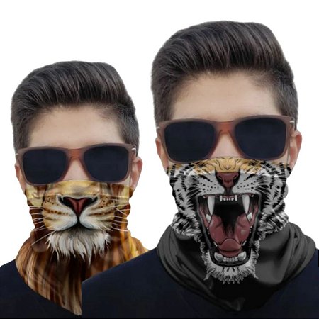 Kit 2 Máscaras Tigre e Leão