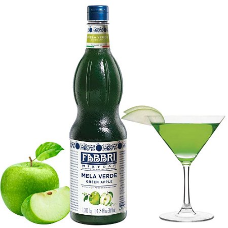 Xarope Para Soda Italiana Fabbri Maçã Verde 1 Litro Drink Coquetel Gin Bartender Barman