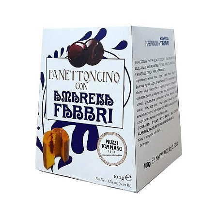 Mini Panetone com Amarena Fabbri 1930 Cerejas Silvestres 100g Itália Premium Presente