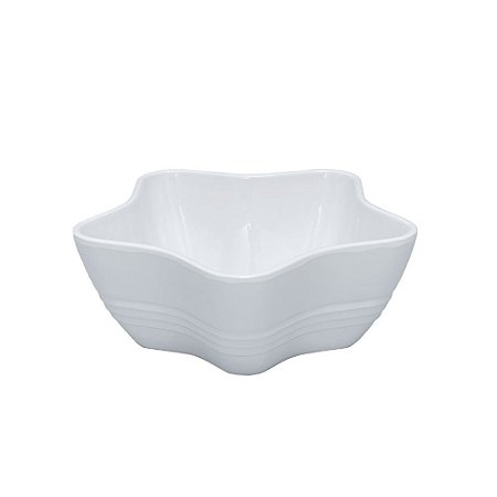 Tigela Bowl Estrela Melamina Premium 16,5 x 6cm Branca Servir Mesa Evento Restaurante