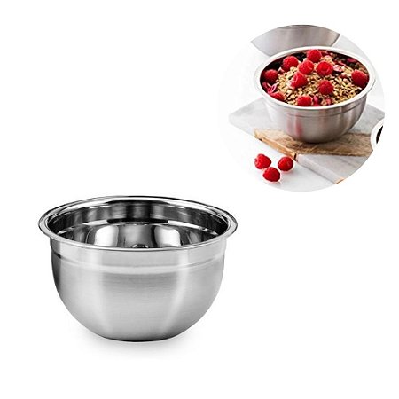 Tigela Bowl Aço Inox Profissional 14 x 7cm Multiuso Utensilio Preparacao Cozinha