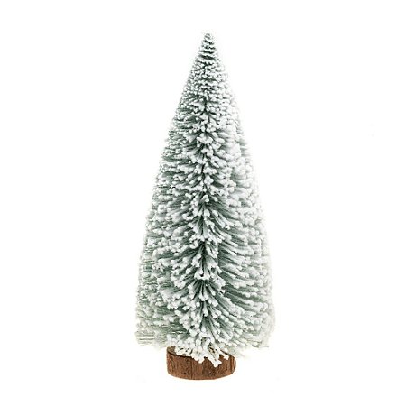 Mini Arvore de Natal 30cm Verde e Branca Pinheiro Flocada Neve Decoracao Enfeite