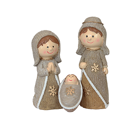 Sagrada Família Presépio Natalino Imagem Jesus 14cm Enfeite Natal Decoracao Premium