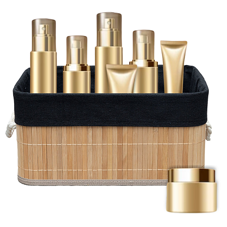 Caixa Cesto Organizador Bambu Natural Tecido Linho Preto e Corda 36x26x18cm Retangular Organização Casa