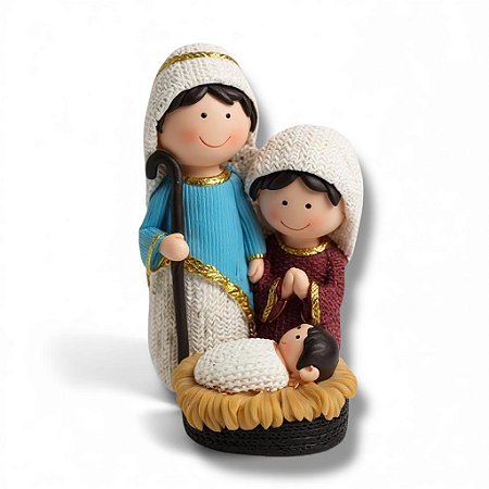 Sagrada Família Poliresina 7cm Presepio de Natal Imagem Decoracao Natalina Premium