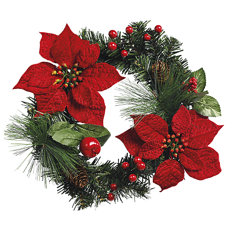 Guirlanda Bico de Papagaio Berries Vermelho 36cm Enfeite Natalino Porta Decoração Premium