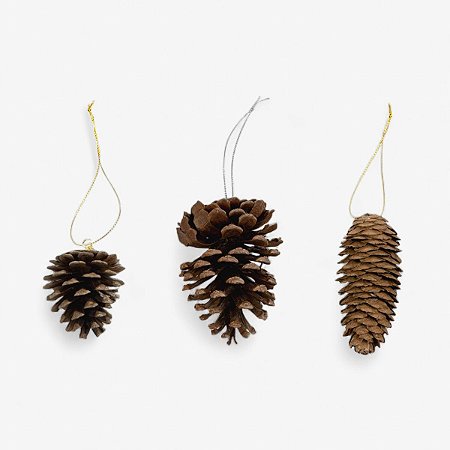 Kit 6 Enfeite Para Árvore de Natal Pinha Natural Rustica Decoracao Natalina Premium