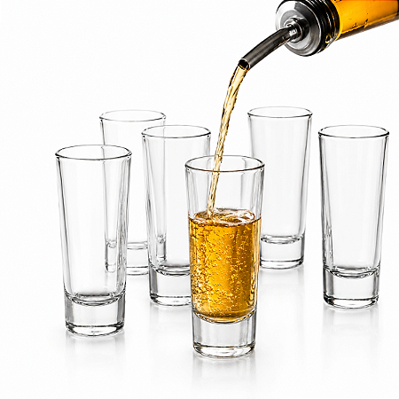 Jogo 6 Copo Shot Vidro 50ml Dose Vodka Tequila Elegante 10cm Verrines Valdivia Bar Drink