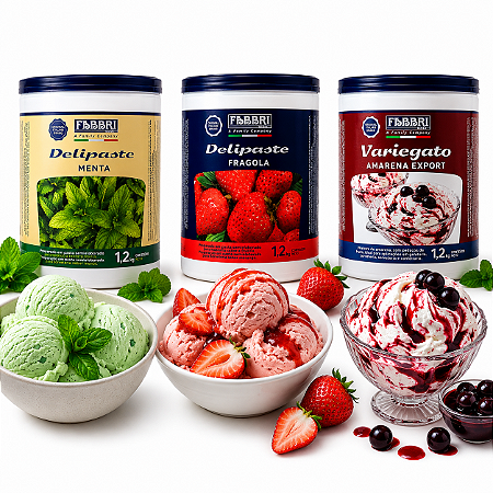 Pasta Saborizante Fabbri Gelato Sorvete Delipaste Variegato Aroma Natural 1,2Kg Gelateria Confeitaria