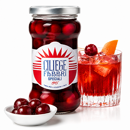Cerejas em Calda Especial Alcoolica 12% Fabbri 200g Italiana Receita Original Bolonha