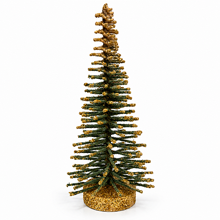 Mini Árvore de Natal Mesa 25cm Glitter Dourado Enfeite Natalino Decoracao Premium