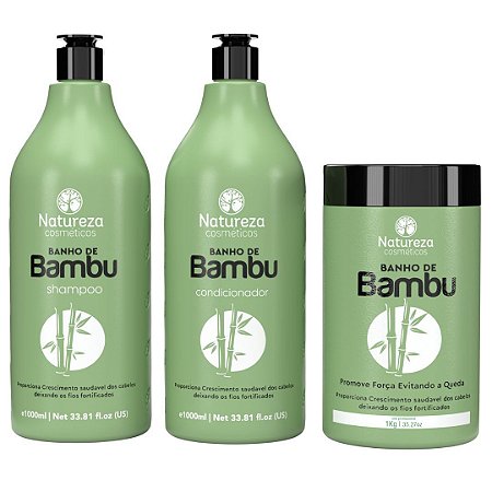Kit Bambu 1L - Shampoo + Máscara + Condicionador - Natureza Cosméticos