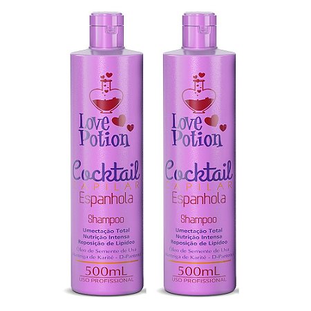 2 Shampoos 500ml - Cocktail Espanhola - Love Potion