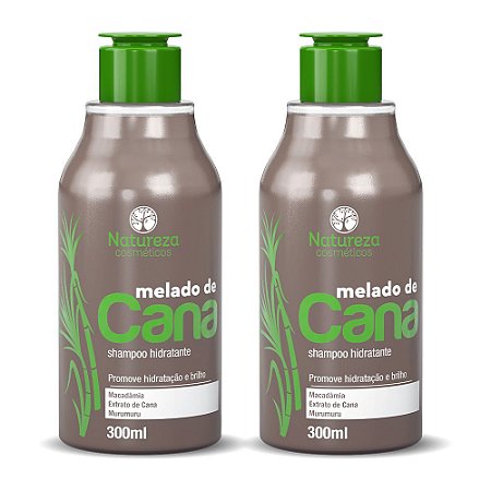 2 Shampoos Melado de Cana 300ml - Natureza Cosméticos