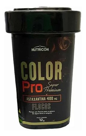 Ração Color Pro Astaxantina Super Premium Nutricon 12g Flocos