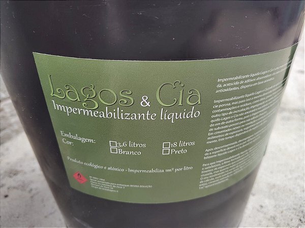 Manta liquida Impermeabilizante Lagos & Cia para lagos e tanques de peixes 18L