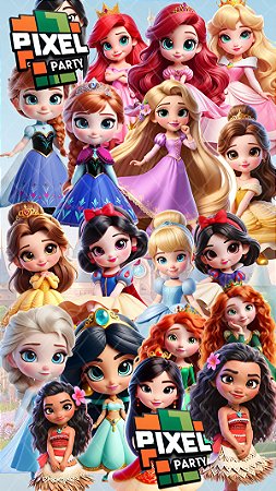Kit Digital Princesas cute 3D