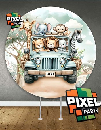 Capa para Painel 1,5m x 1,5m - Safari baby cute  Digital de Alta Qualidade