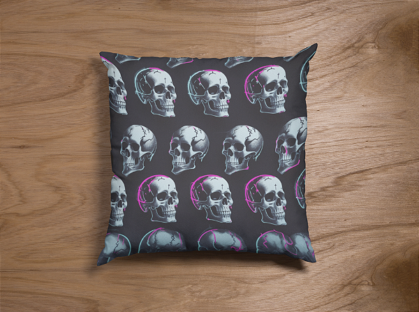 Capa de Almofada Skull 45x45cm