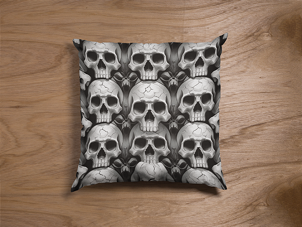 Capa de Almofada Skull 45x45cm
