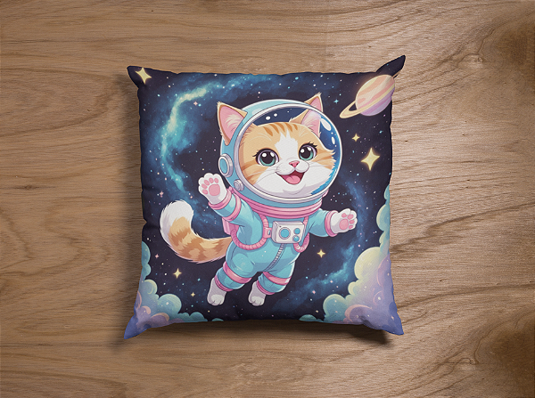 Capa de Almofada Gatonauta  45x45cm