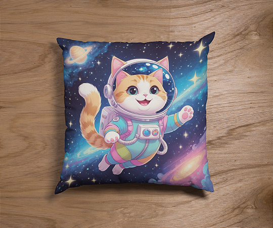 Capa de Almofada Gatonauta  45x45cm