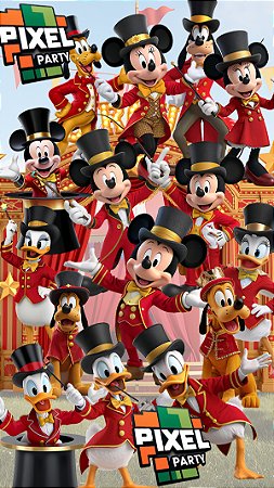Kit Digital Mickey circo vermelho