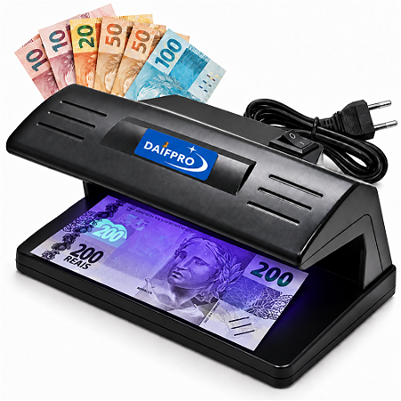 Aparelho Identificador Detector Testador De Cédulas Falsas Notas Documentos Dinheiro Passaporte Daifpro Luz Uv Negra Ultravioleta Bivolt 127/220v