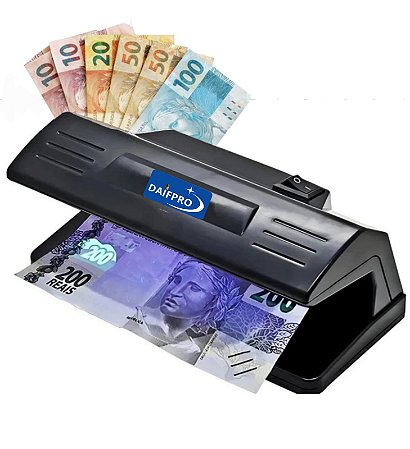 Aparelho Identificador Detector Testador De Cédulas Falsas Notas Documentos Dinheiro Passaporte Daifpro Luz Uv Negra Ultravioleta Bivolt 127/220v
