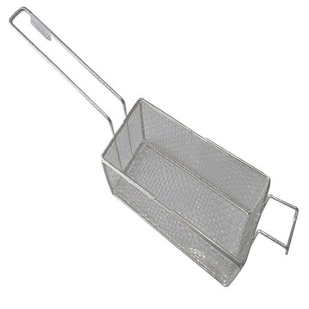 Cesto D Fritura Em tela 24X11X10cm p Fritadeira Retangular