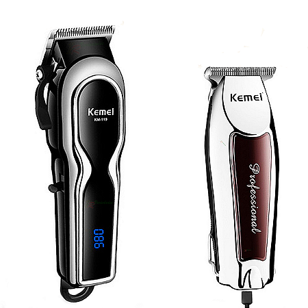 Kit Maquina Cortar Cabelo Km-119+km9163 Acabamento
