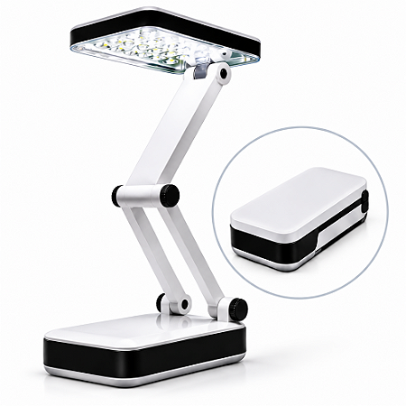 Luminária De Mesa Articulável Abajur 24 Leds Recarregável